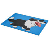 Kute Happy Cartoon Border Collie Cutting Board Snijplank (Hoek)