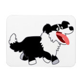 Kute Happy Cartoon Border Collie Flexible Magnet Magneet (Horizontaal)