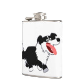 Kute Happy Cartoon Border Collie Hip Flask Heupfles (Links)