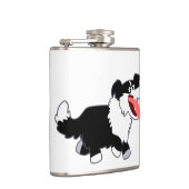 Kute Happy Cartoon Border Collie Hip Flask Heupfles (Rechts)