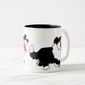 Kute Happy Cartoon Border Collie Mok (Voorkant rechts)