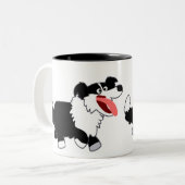 Kute Happy Cartoon Border Collie Mok (Voorkant links)