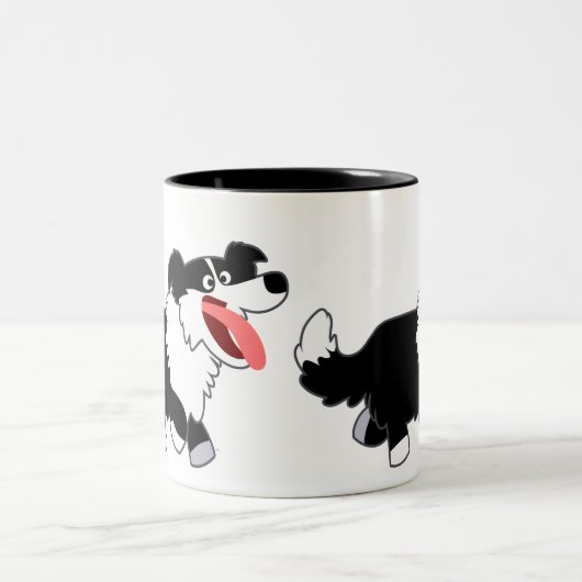 Kute Happy Cartoon Border Collie Mok (Center)