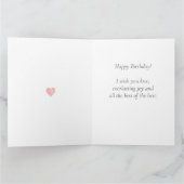 Kute Happy Cat Face Birthday on Light Coral Pink Kaart (Binnen)