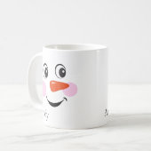 Kute Happy Custom glimlach Child Snowman face Koffiemok (Voorkant links)