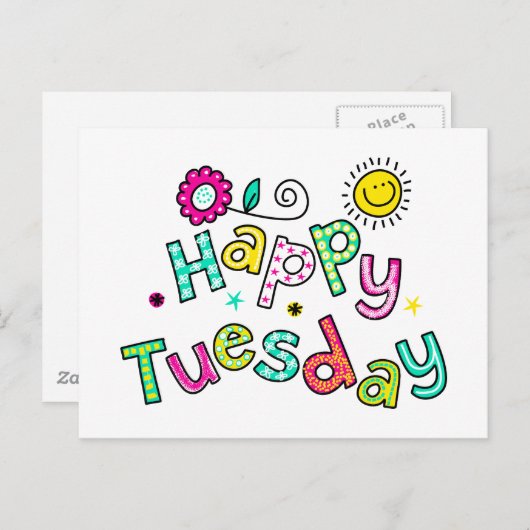 Kute Happy Dinsweek Groet Text Expression Briefkaart (Voorkant / Achterkant)