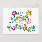 Kute Happy Dinsweek Groet Text Expression Briefkaart (Voorkant)