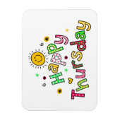 Kute Happy donderdagweek Groet Tekst Uitdrukking Magneet (Verticaal)