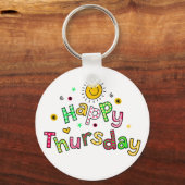 Kute Happy donderdagweek Groet Tekst Uitdrukking Sleutelhanger (Voorkant)