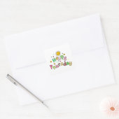 Kute Happy donderdagweek Groet Tekst Uitdrukking Vierkante Sticker (Envelop)