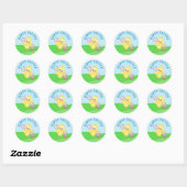 Kute Happy Easter Baby Chick Easter Eggs Ronde Sticker (Vel)