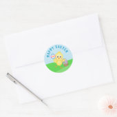 Kute Happy Easter Baby Chick Easter Eggs Ronde Sticker (Envelop)