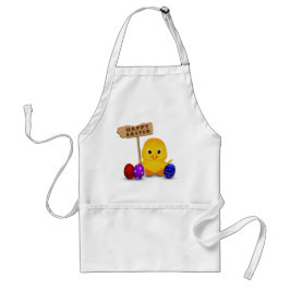Kute Happy Easter Baby Chick met gebarenteken Standaard Schort