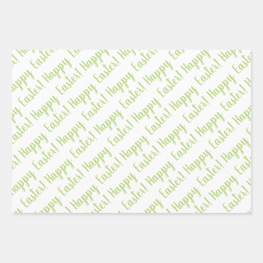 Kute Happy Easter Eggs Chicken Flowers Spring gree Inpakpapier Vel (Voorkant 2)