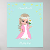Kute Happy Fairy met sterren Motivatie poster (Voorkant)