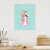 Kute Happy Fairy met sterren Motivatie poster (Keuken)