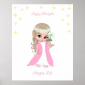 Kute Happy Fairy met sterren Motivatie poster (Voorkant)