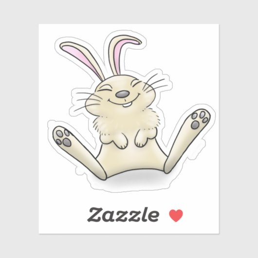 Kute happy glimlach baby konijnenkonijnenkonijn ca sticker (Vel)