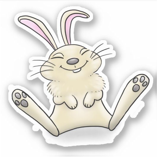 Kute happy glimlach baby konijnenkonijnenkonijn ca sticker (Voorkant)