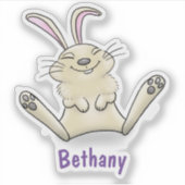 Kute happy glimlach baby konijnenkonijnenkonijn ca sticker (Voorkant)