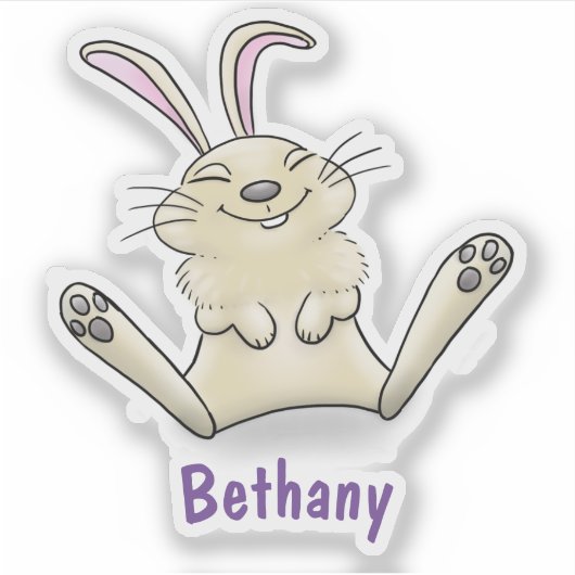 Kute happy glimlach baby konijnenkonijnenkonijn ca sticker (Voorkant)