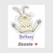 Kute happy glimlach baby konijnenkonijnenkonijn ca sticker (Vel)