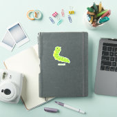 Kute happy glimlach green inchworm centipede sticker (iPad Cover)