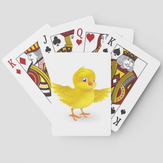 Kute happy Little yellow Easter chick Pokerkaarten (Achterkant)