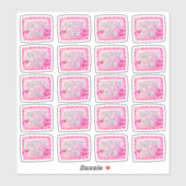 Kute Happy Mail Roze Postage Stamp Business Sticker (Vel)