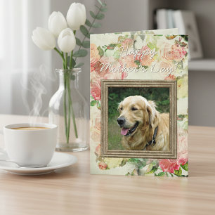 Kute Happy Mothers of vaders Dag met Dog Photo Kaart
