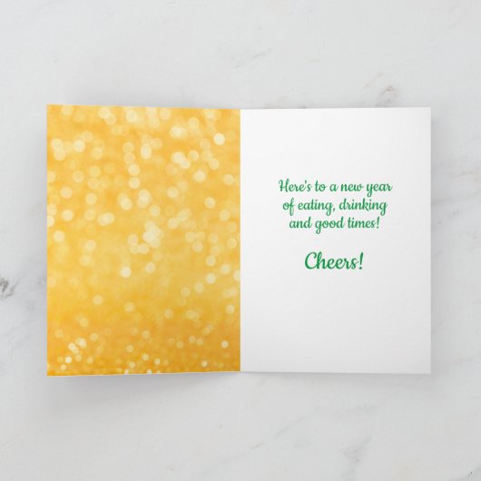 Kute Happy New Year Varken met Bow Stropdas en Gli Kaart (Binnen)