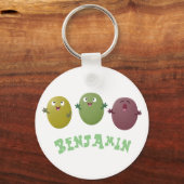 Kute happy olives die cartoon sleutelhanger zingen (Voorkant)