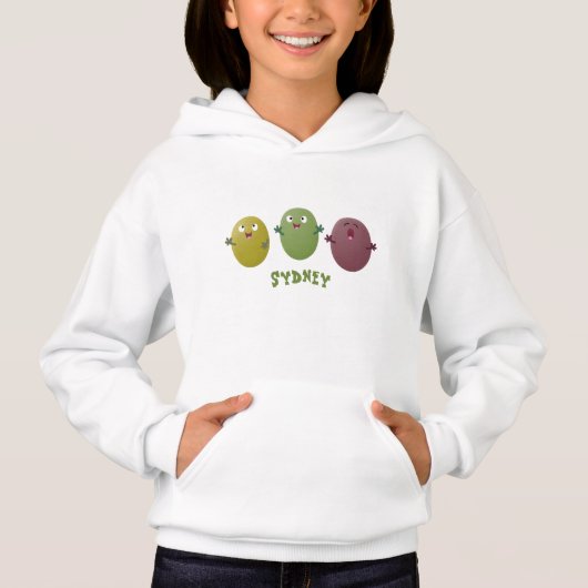 Kute happy olives die cartoon zingen (Voorkant)