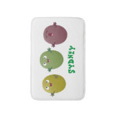 Kute happy olives die cartoon zingen badmat (Voorkant Verticaal)