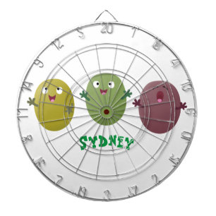 Kute happy olives die cartoon zingen dartbord
