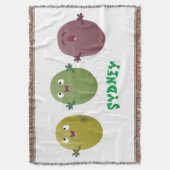 Kute happy olives die cartoon zingen deken (Voorkant Verticaal)