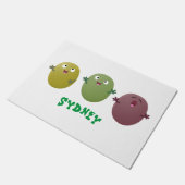 Kute happy olives die cartoon zingen deurmat (Schuin)