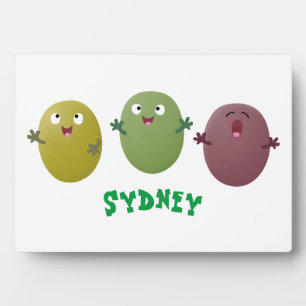 Kute happy olives die cartoon zingen fotoplaat