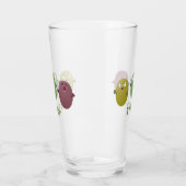 Kute happy olives die cartoon zingen glas (Links)