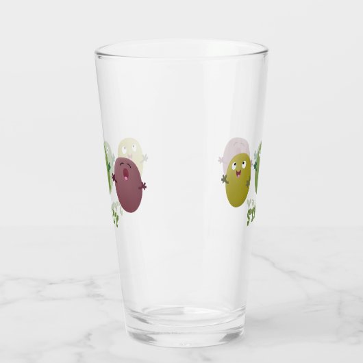 Kute happy olives die cartoon zingen glas (Links)
