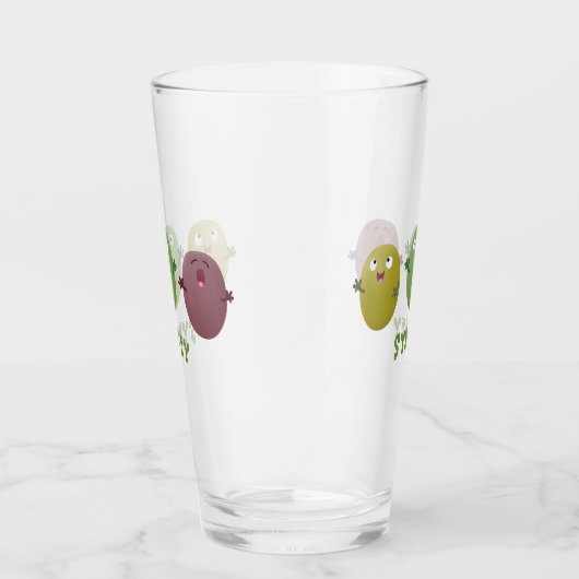 Kute happy olives die cartoon zingen glas (Rechts)