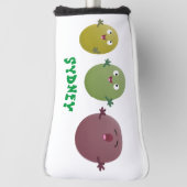 Kute happy olives die cartoon zingen golfheadcover (Draai 90)