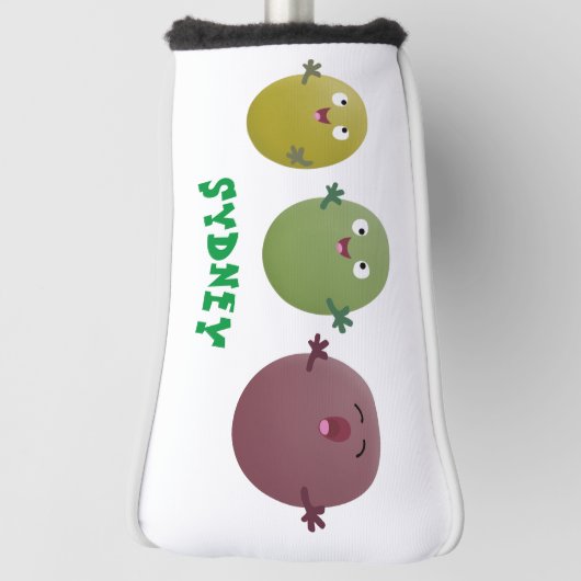 Kute happy olives die cartoon zingen golfheadcover (Draai 90)