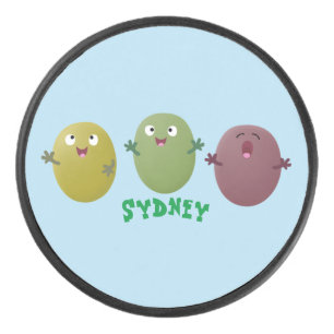 Kute happy olives die cartoon zingen hockey puck