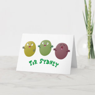 Kute happy olives die cartoon zingen kaart