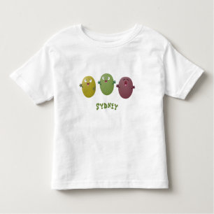 Kute happy olives die cartoon zingen kinder shirts