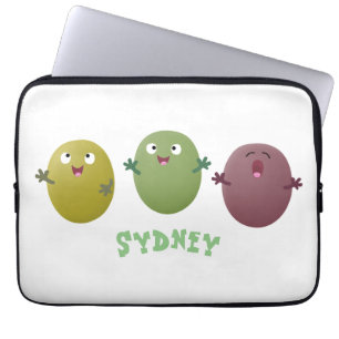 Kute happy olives die cartoon zingen laptop sleeve
