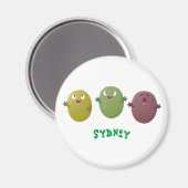 Kute happy olives die cartoon zingen magneet (Voorkant / Achterkant)