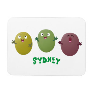 Kute happy olives die cartoon zingen magneet
