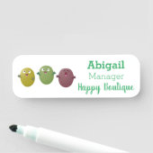 Kute happy olives die cartoon zingen naamplaatje (In situ)